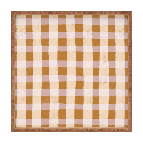 Menina Lisboa Yellow Pink Vichy Square Tray