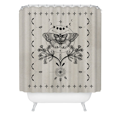 Mermaid & Unicorn Magical Moth Shower Curtain