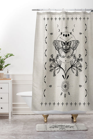 Mermaid & Unicorn Magical Moth Shower Curtain And Mat