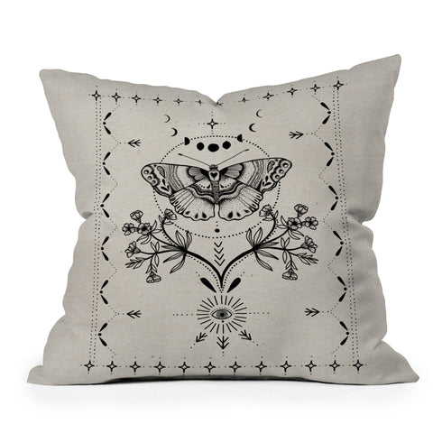 Mermaid & Unicorn Magical Moth Throw Pillow