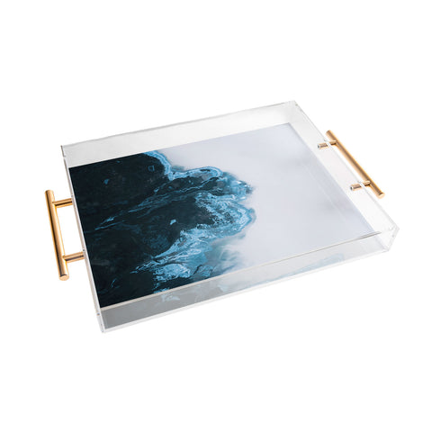 Michael Schauer Abstract Aerial Lake in Iceland Acrylic Tray