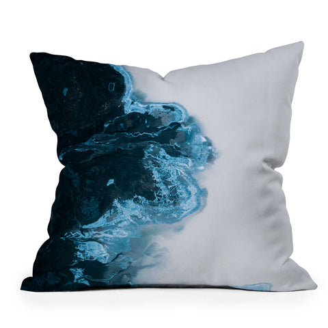 Michael Schauer Abstract Aerial Lake in Iceland Outdoor Throw Pillow