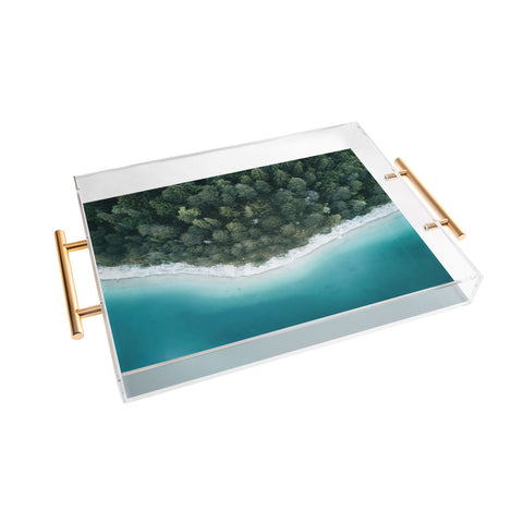 Michael Schauer Green and Blue Symmetry Acrylic Tray