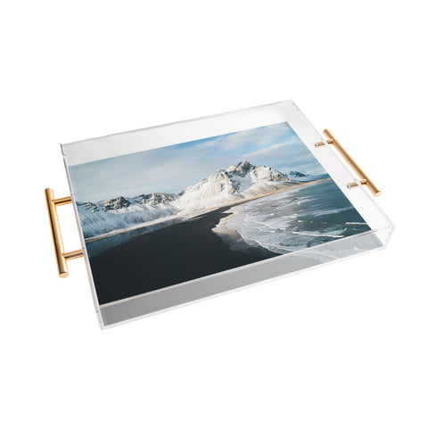 Michael Schauer Iceland Mountain Beach Acrylic Tray