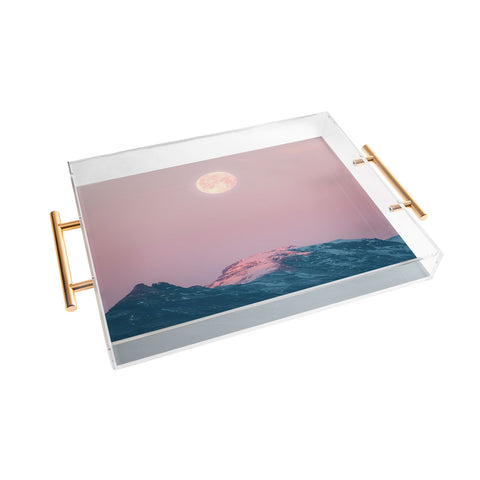 Michael Schauer Moon and the Mountains Acrylic Tray