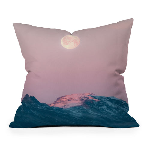 Michael Schauer Moon and the Mountains Outdoor Throw Pillow