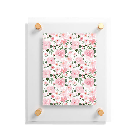 Michelle Mospens Blush Pink Floral Blooms Floating Acrylic Print