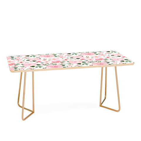 Michelle Mospens Blush Pink Floral Blooms Coffee Table