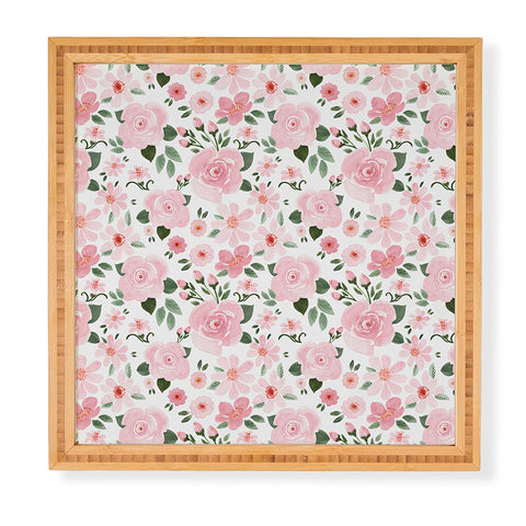 Michelle Mospens Blush Pink Floral Blooms Framed Wall Art