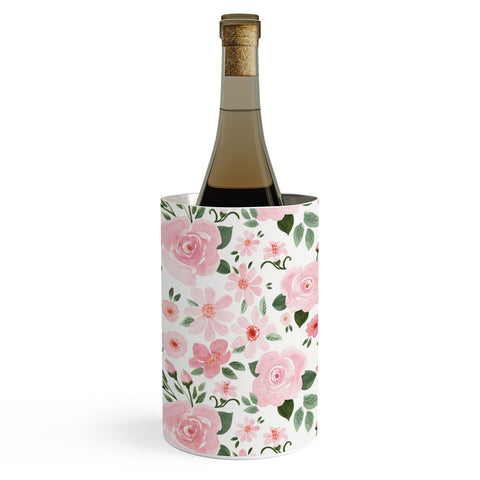 Michelle Mospens Blush Pink Floral Blooms Wine Chiller