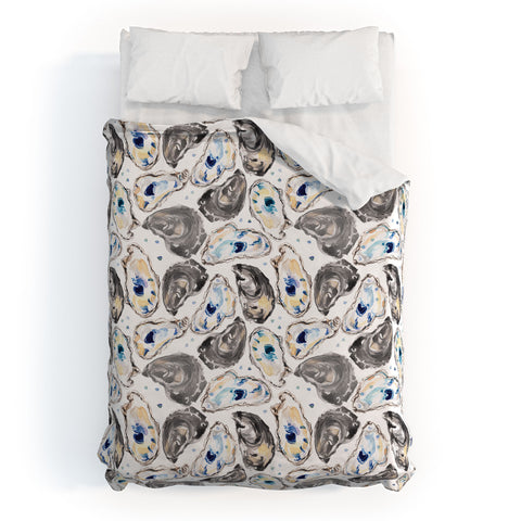 Michelle Mospens Coastal Oysters Duvet Cover