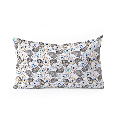 Michelle Mospens Coastal Oysters Oblong Throw Pillow