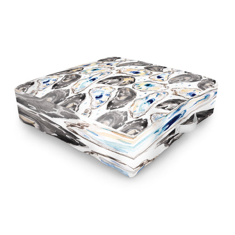 Michelle Mospens Coastal Oysters Outdoor Floor Cushion