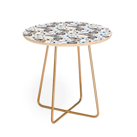 Michelle Mospens Coastal Oysters Round Side Table