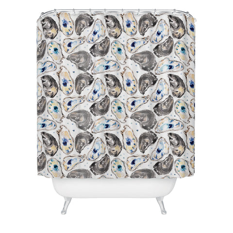Michelle Mospens Coastal Oysters Shower Curtain