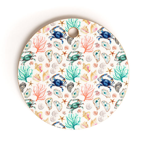 Michelle Mospens Coastal Vibes Cutting Board Round