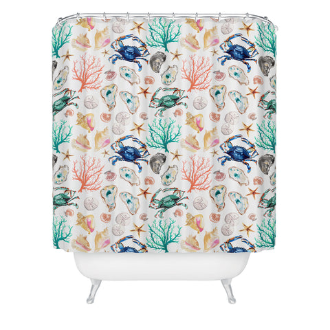 Michelle Mospens Coastal Vibes Shower Curtain