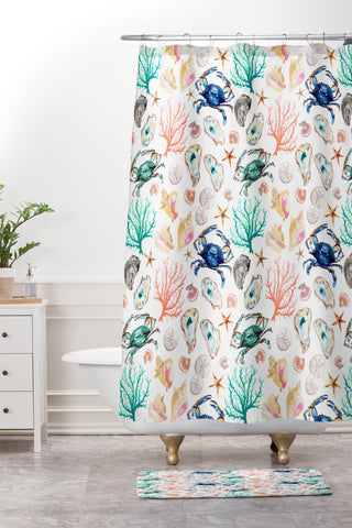 Michelle Mospens Coastal Vibes Shower Curtain And Mat