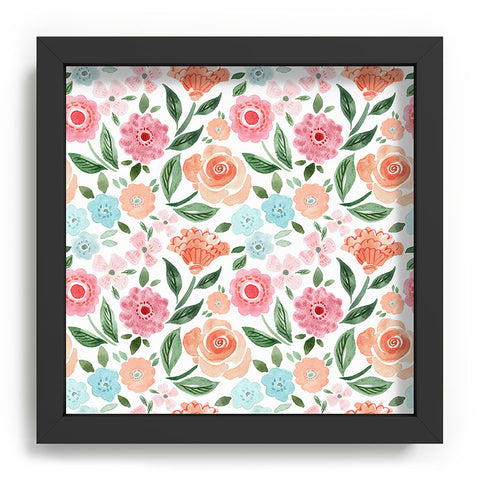 Michelle Mospens Just Peachy Floral Blooms Recessed Framing Square