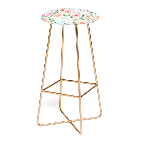 Michelle Mospens Just Peachy Floral Blooms Bar Stool