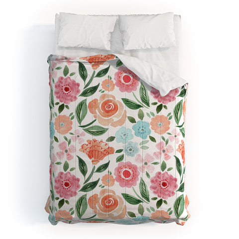 Michelle Mospens Just Peachy Floral Blooms Comforter
