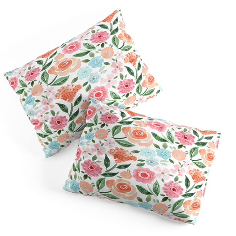 Michelle Mospens Just Peachy Floral Blooms Pillow Shams