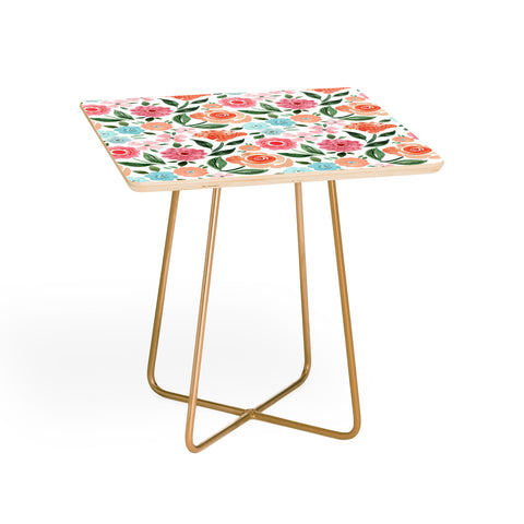 Michelle Mospens Just Peachy Floral Blooms Side Table