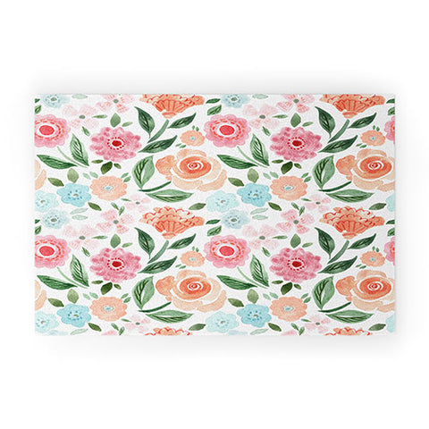 Michelle Mospens Just Peachy Floral Blooms Welcome Mat