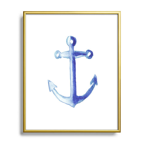 Michelle Mospens Watercolor Anchor Metal Framed Art Print