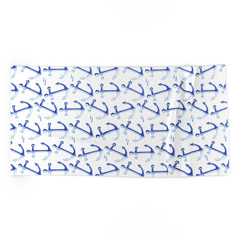 Michelle Mospens Watercolor Anchor Beach Towel