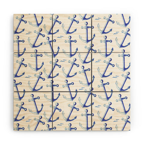 Michelle Mospens Watercolor Anchor Wood Wall Mural