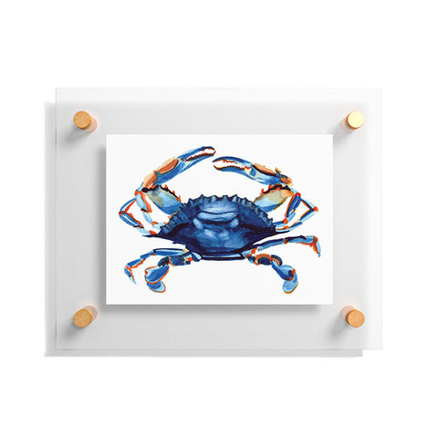 Michelle Mospens Watercolor Blue Crab Floating Acrylic Print