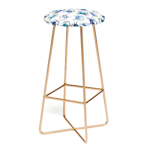 Michelle Mospens Watercolor Blue Crab Bar Stool