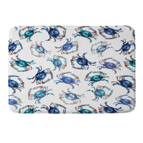 Michelle Mospens Watercolor Blue Crab Memory Foam Bath Mat