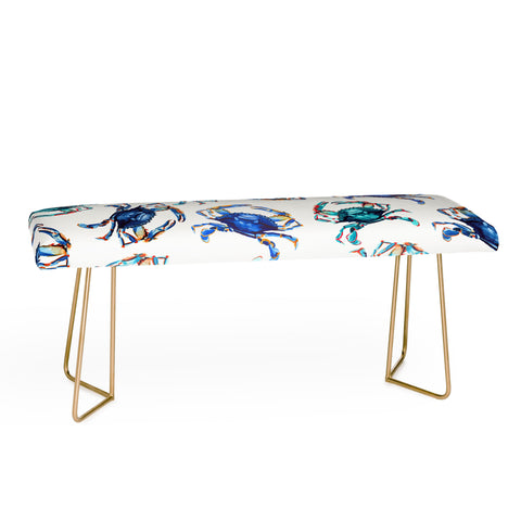 Michelle Mospens Watercolor Blue Crab Bench