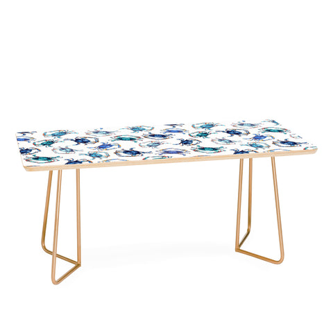 Michelle Mospens Watercolor Blue Crab Coffee Table
