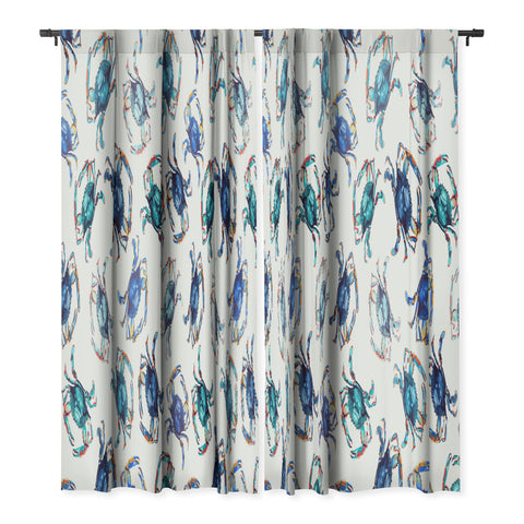 Michelle Mospens Watercolor Blue Crab Blackout Non Repeat