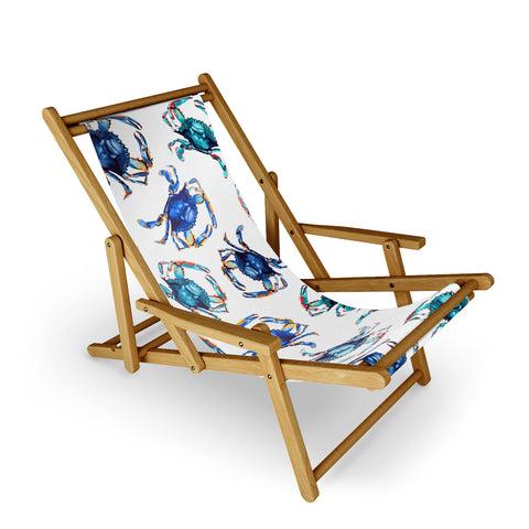 Michelle Mospens Watercolor Blue Crab Sling Chair