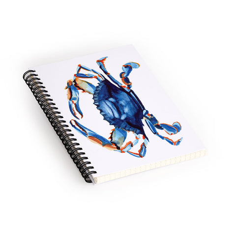 Michelle Mospens Watercolor Blue Crab Spiral Notebook