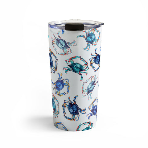 Michelle Mospens Watercolor Blue Crab Travel Mug
