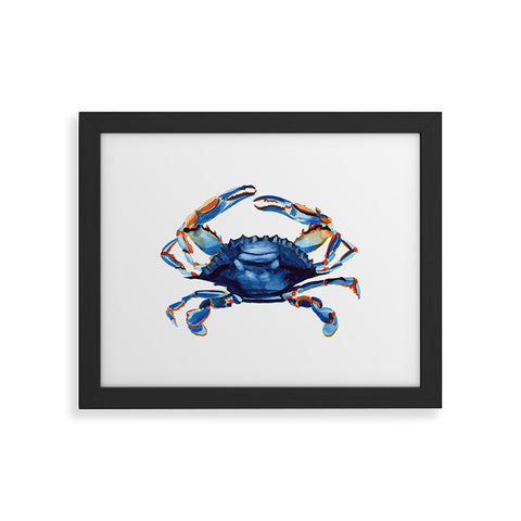 Michelle Mospens Watercolor Blue Crab Framed Art Print