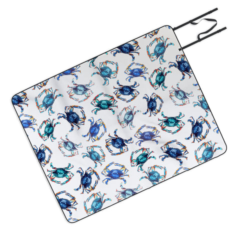 Michelle Mospens Watercolor Blue Crab Picnic Blanket