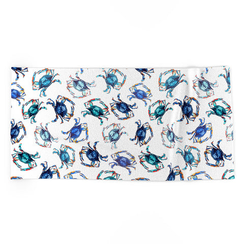 Michelle Mospens Watercolor Blue Crab Beach Towel
