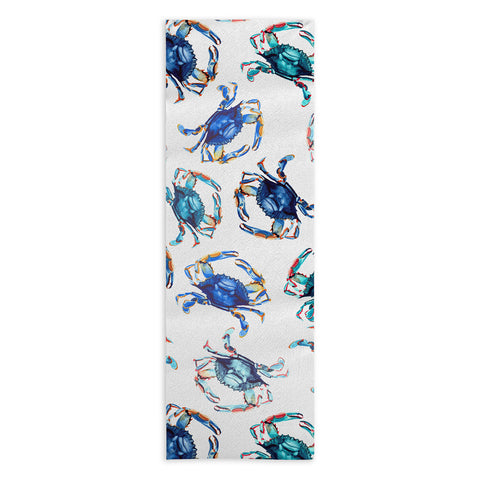 Michelle Mospens Watercolor Blue Crab Yoga Towel