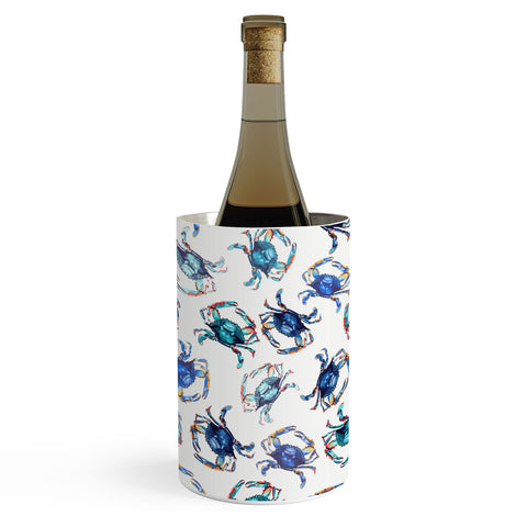 Michelle Mospens Watercolor Blue Crab Wine Chiller