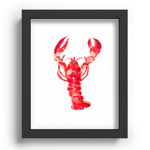 Michelle Mospens Watercolor Lobster Recessed Framing Rectangle