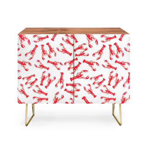 Michelle Mospens Watercolor Lobster Credenza