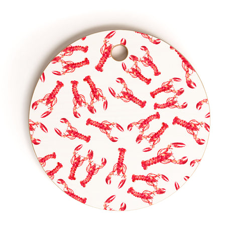 Michelle Mospens Watercolor Lobster Cutting Board Round