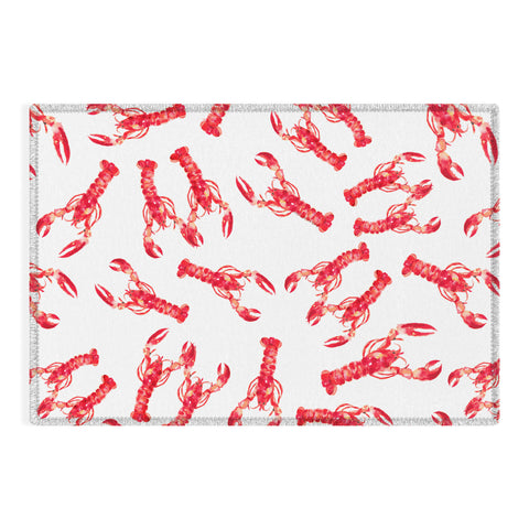 Michelle Mospens Watercolor Lobster Outdoor Rug