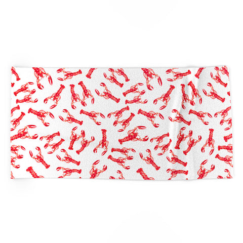 Michelle Mospens Watercolor Lobster Beach Towel